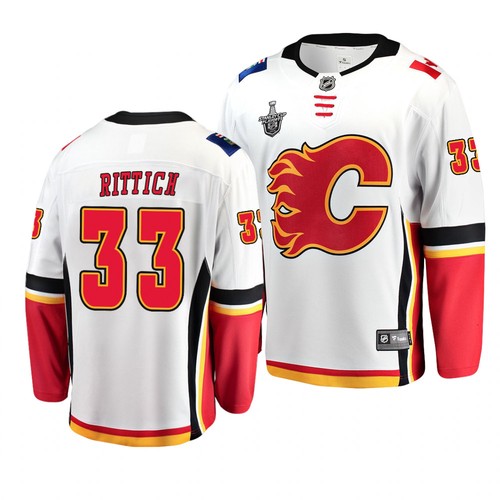 Flames 2019 Stanley Cup David Rittich Weiß Auswärts Player